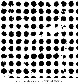 Abstract grunge grid stripe halftone background pattern. Black and white line vector illustration
