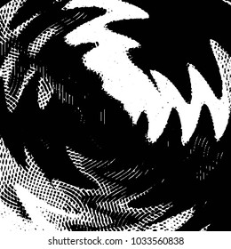 Abstract grunge grid stripe halftone background pattern. Black and white line vector illustration
