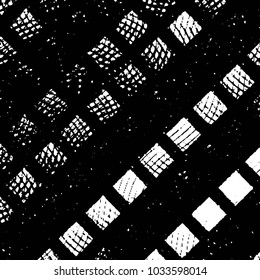 Abstract grunge grid stripe halftone background pattern. Black and white line vector illustration
