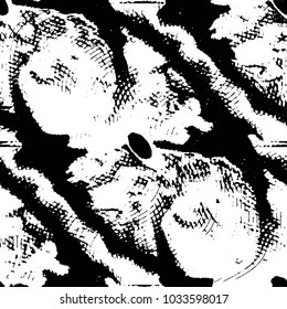 Abstract grunge grid stripe halftone background pattern. Black and white line vector illustration
