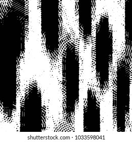 Abstract grunge grid stripe halftone background pattern. Black and white line vector illustration
