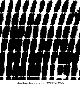 Abstract grunge grid stripe halftone background pattern. Black and white line vector illustration
