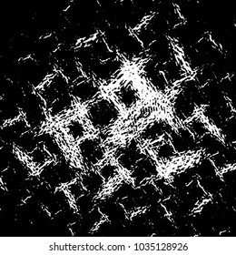 Abstract grunge grid stripe halftone background pattern. Black and white line vector illustration
