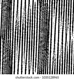 Abstract grunge grid stripe halftone background pattern. Black and white line vector illustration
