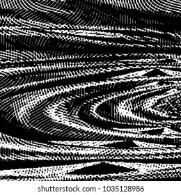 Abstract grunge grid stripe halftone background pattern. Black and white line vector illustration
