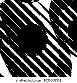Abstract grunge grid stripe halftone background pattern. Black and white line vector illustration
