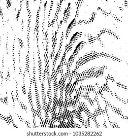 Abstract grunge grid stripe halftone background pattern. Black and white line vector illustration
