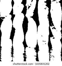 Abstract grunge grid stripe halftone background pattern. Black and white line vector illustration
