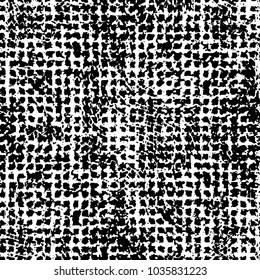 Abstract grunge grid stripe halftone background pattern. Black and white line vector illustration
