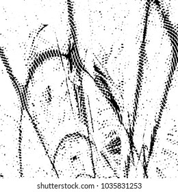 Abstract grunge grid stripe halftone background pattern. Black and white line vector illustration
