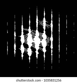 Abstract grunge grid stripe halftone background pattern. Black and white line vector illustration
