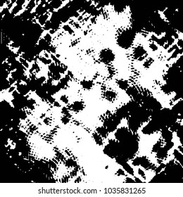Abstract grunge grid stripe halftone background pattern. Black and white line vector illustration
