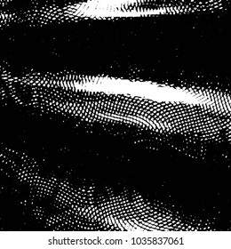 Abstract grunge grid stripe halftone background pattern. Black and white line vector illustration
