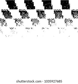 Abstract grunge grid stripe halftone background pattern. Black and white line vector illustration

