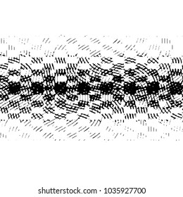 Abstract grunge grid stripe halftone background pattern. Black and white line vector illustration
