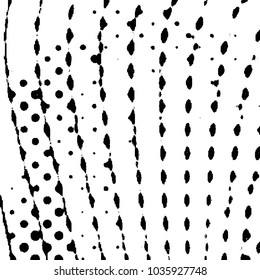 Abstract grunge grid stripe halftone background pattern. Black and white line vector illustration
