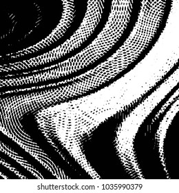 Abstract grunge grid stripe halftone background pattern. Black and white line vector illustration
