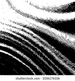 Abstract grunge grid stripe halftone background pattern. Black and white line vector illustration
