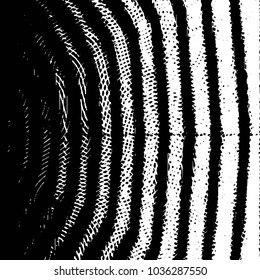Abstract grunge grid stripe halftone background pattern. Black and white line vector illustration
