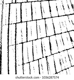 Abstract grunge grid stripe halftone background pattern. Black and white line vector illustration
