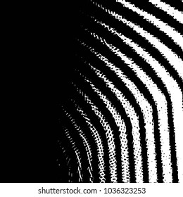 Abstract grunge grid stripe halftone background pattern. Black and white line vector illustration
