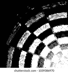 Abstract grunge grid stripe halftone background pattern. Black and white line vector illustration
