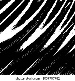 Abstract grunge grid stripe halftone background pattern. Black and white line vector illustration

