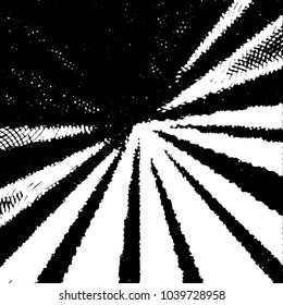Abstract grunge grid stripe halftone background pattern. Black and white line vector illustration
