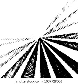 Abstract grunge grid stripe halftone background pattern. Black and white line vector illustration
