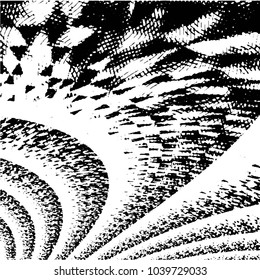 Abstract grunge grid stripe halftone background pattern. Black and white line vector illustration
