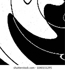 Abstract grunge grid stripe halftone background pattern. Black and white line vector illustration
