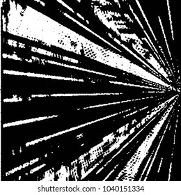 Abstract grunge grid stripe halftone background pattern. Black and white line vector illustration
