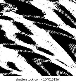 Abstract grunge grid stripe halftone background pattern. Black and white line vector illustration
