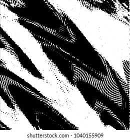Abstract grunge grid stripe halftone background pattern. Black and white line vector illustration
