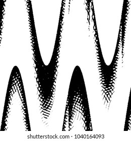 Abstract grunge grid stripe halftone background pattern. Black and white line vector illustration

