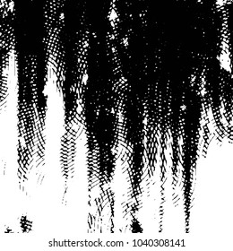 Abstract grunge grid stripe halftone background pattern. Black and white line vector illustration
