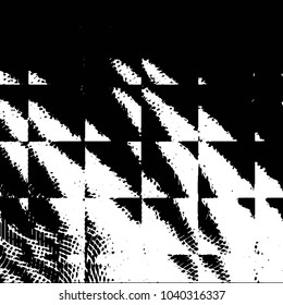 Abstract grunge grid stripe halftone background pattern. Black and white line vector illustration
