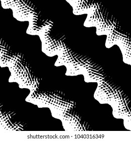 Abstract grunge grid stripe halftone background pattern. Black and white line vector illustration
