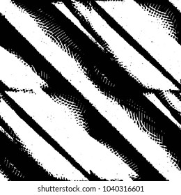 Abstract grunge grid stripe halftone background pattern. Black and white line vector illustration
