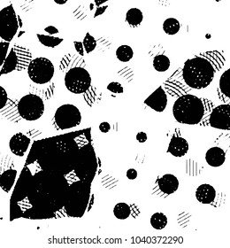 Abstract grunge grid stripe halftone background pattern. Black and white line vector illustration
