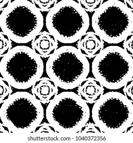 Abstract grunge grid stripe halftone background pattern. Black and white line vector illustration

