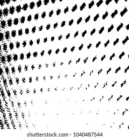 Abstract grunge grid stripe halftone background pattern. Black and white line vector illustration
