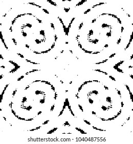 Abstract grunge grid stripe halftone background pattern. Black and white line vector illustration
