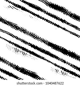 Abstract grunge grid stripe halftone background pattern. Black and white line vector illustration
