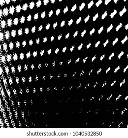 Abstract grunge grid stripe halftone background pattern. Black and white line vector illustration
