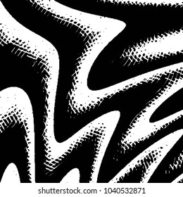 Abstract grunge grid stripe halftone background pattern. Black and white line vector illustration
