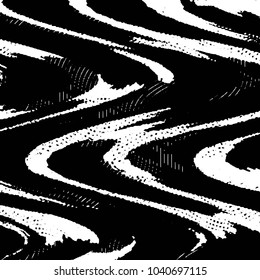 Abstract grunge grid stripe halftone background pattern. Black and white line vector illustration
