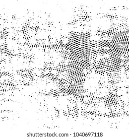 Abstract grunge grid stripe halftone background pattern. Black and white line vector illustration
