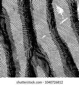 Abstract grunge grid stripe halftone background pattern. Black and white line vector illustration

