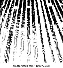 Abstract grunge grid stripe halftone background pattern. Black and white line vector illustration
